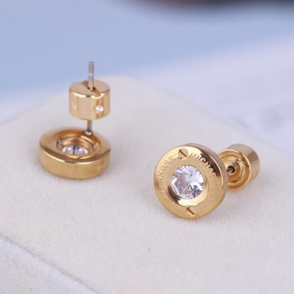 Michael Kors Couple Zircon Round Earrings - Picture 5 of 8